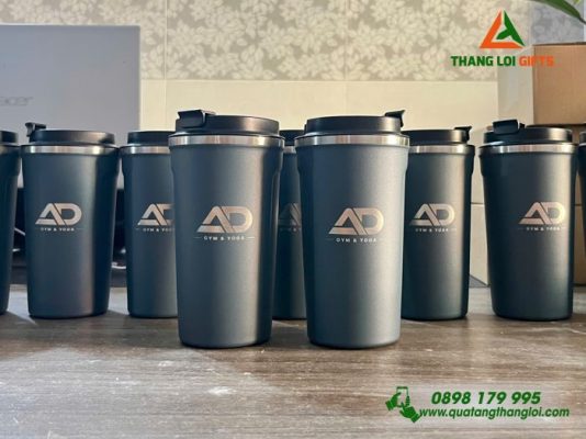 Ly Giu Nhiet 510ml Mau Den - Khac Logo AD Gym & Yoga