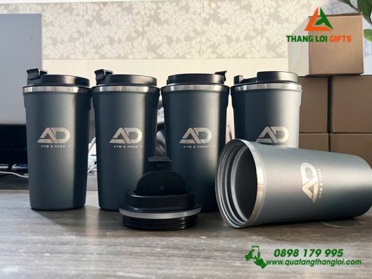 Ly Giu Nhiet 510ml Mau Den - Khac Logo AD Gym & Yoga