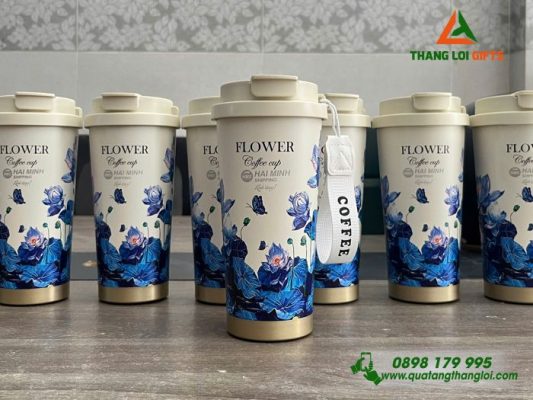 Ly Giu Nhiet 530ml Hoa Sen - Khac Logo Doanh Nghiep Hai Minh Shipping 