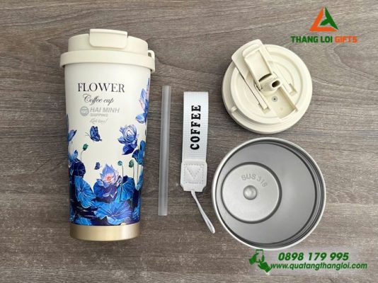 Ly Giu Nhiet 530ml Hoa Sen - Khac Logo Doanh Nghiep Hai Minh Shipping 