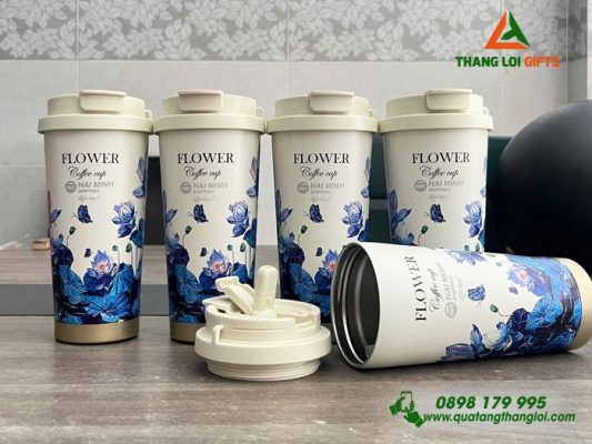 Ly Giu Nhiet 530ml Hoa Sen - Khac Logo Doanh Nghiep Hai Minh Shipping 