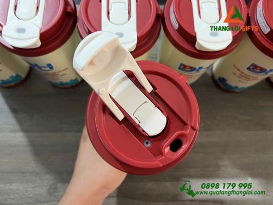 Ly Giu Nhiet 530ml Mau Do - In Logo Dai Hoi Dai Bieu Doan TNCS HCM Phuong Dien Hong