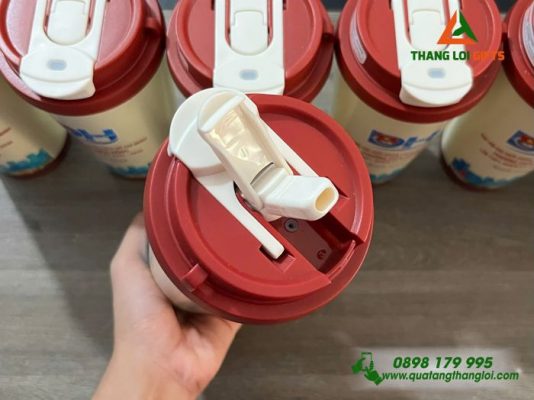 Ly Giu Nhiet 530ml Mau Do - In Logo Dai Hoi Dai Bieu Doan TNCS HCM Phuong Dien Hong