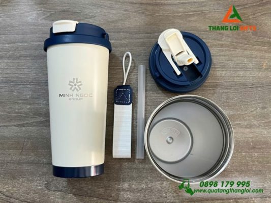 Ly Giu Nhiet 530ml Nap Xanh - Khac Logo Minh Ngoc Group 