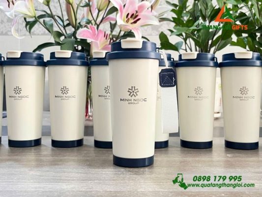 Ly Giu Nhiet 530ml Nap Xanh - Khac Logo Minh Ngoc Group 