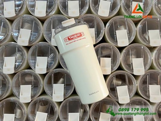 Ly Giu Nhiet Lock&Lock LHC4357 650ml Mau Trang Kem - In Logo Doanh Nghiep THIBIDI