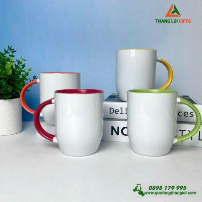 Cốc Sứ Đủ Màu Sắc In Logo Làm Quà Tặng