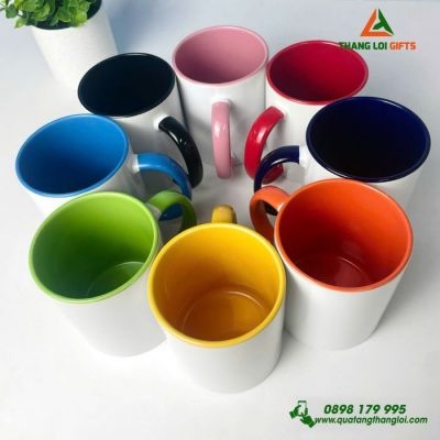Cốc Sứ Đủ Màu Sắc In Logo Làm Quà Tặng