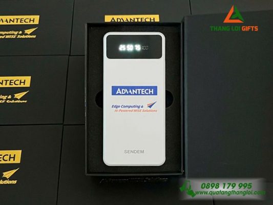 Pin Sac Du Phong SENDEM 10.000mAh - In Logo Doanh Nghiep ADVANTECH 