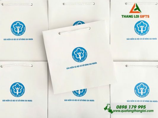 Tui Giay Mau Trang - In Logo Bao Hiem Xa Hoi Viet Nam