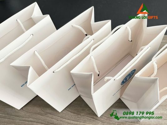 Tui Giay Mau Trang - In Logo Bao Hiem Xa Hoi Viet Nam