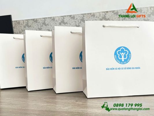 Tui Giay Mau Trang - In Logo Bao Hiem Xa Hoi Viet Nam