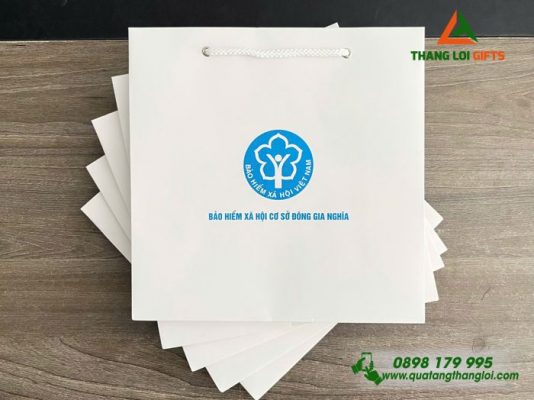 Tui Giay Mau Trang - In Logo Bao Hiem Xa Hoi Viet Nam
