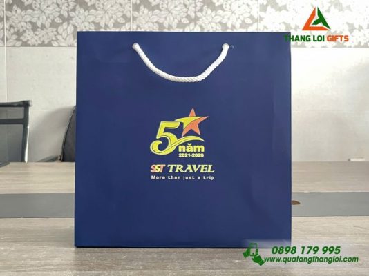 Tui Giay Mau Xanh - In Logo Doanh Nghiep SST TRAVEL 