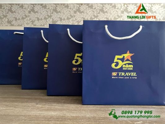 Tui Giay Mau Xanh - In Logo Doanh Nghiep SST TRAVEL 