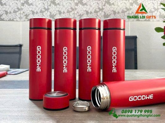 Binh Giu Nhiet 500ml Mau Do - In Logo Doanh Nghiep GOODWE