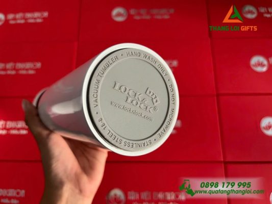 Binh Giu Nhiet Lock&Lock LHC4131 450ml - Mau Trang - In Logo TAM VIET Education