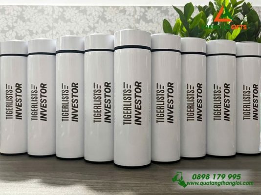 Binh Giu Nhiet Mau Trang 500ml - In Khac Logo Doanh Nghiep TIGERLISTS 