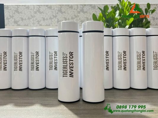 Binh Giu Nhiet Mau Trang 500ml - In Khac Logo Doanh Nghiep TIGERLISTS 