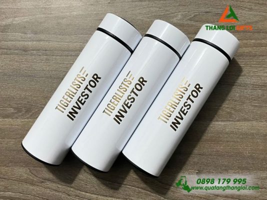 Binh Giu Nhiet Mau Trang 500ml - In Khac Logo Doanh Nghiep TIGERLISTS 