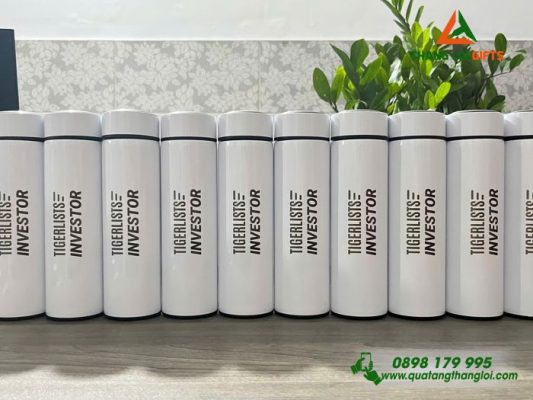 Binh Giu Nhiet Mau Trang 500ml - In Khac Logo Doanh Nghiep TIGERLISTS 