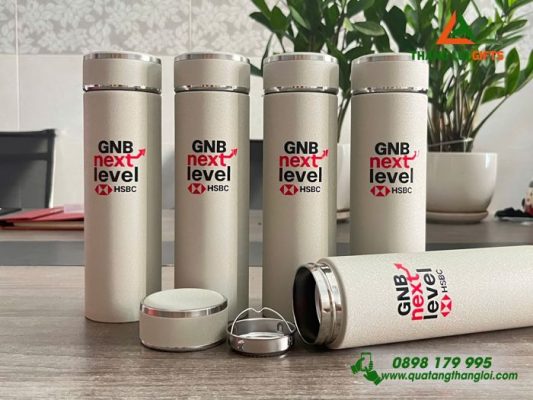 Binh Giu Nhiet Son Nham Mau Trang Kem - In Logo Ngan Hang HSBC