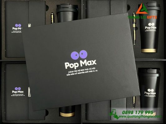 Bo Qua Tang (So+ Ly+ But) Mau Den - In Khac Logo Pop Max