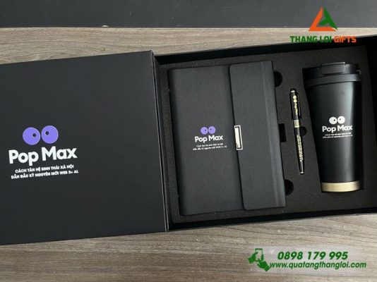 Bo Qua Tang (So+ Ly+ But) Mau Den - In Khac Logo Pop Max