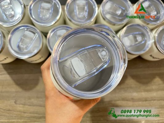 Ly Giu Nhiet 350ml Mau Trang - In Logo Logitech