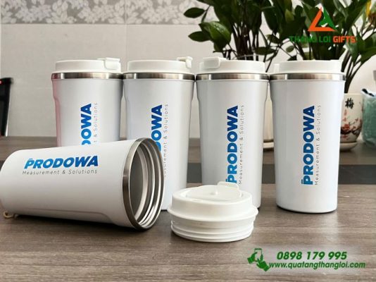 Ly Giu Nhiet 510ml Mau Trang - In Logo Doanh Nghiep PRODOWA 