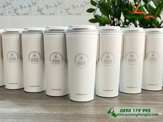 Ly Giu Nhiet Lock&Lock LHC4269 540ml Mau Trang - Khac Logo Growing Together 