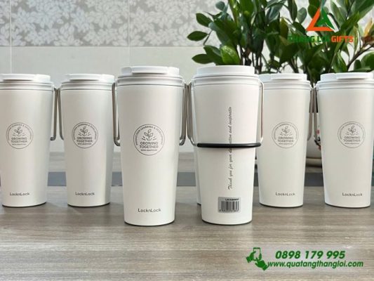 Ly Giu Nhiet Lock&Lock LHC4269 540ml Mau Trang - Khac Logo Growing Together 