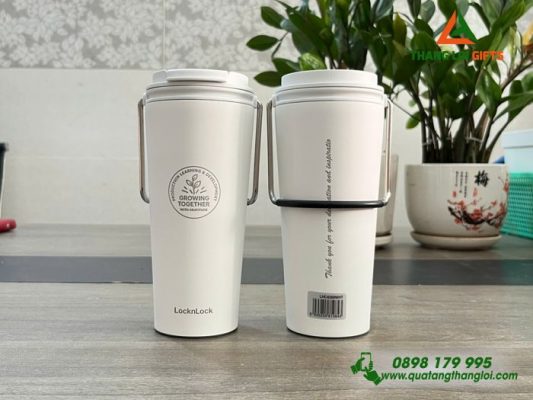 Ly Giu Nhiet Lock&Lock LHC4269 540ml Mau Trang - Khac Logo Growing Together 