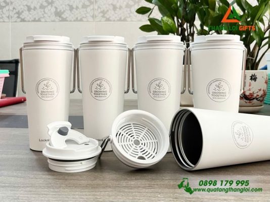 Ly Giu Nhiet Lock&Lock LHC4269 540ml Mau Trang - Khac Logo Growing Together 