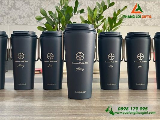 Ly Giu Nhiet Lock&Lock LHC4269 540ml Mau Xanh Navy - Khac Logo Doanh Nghiep BAYER