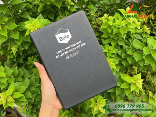 Sổ Tay Dán Gáy Màu Đen – Ép Kim Logo Doanh Nghiệp PORTER VIỆT NAM 