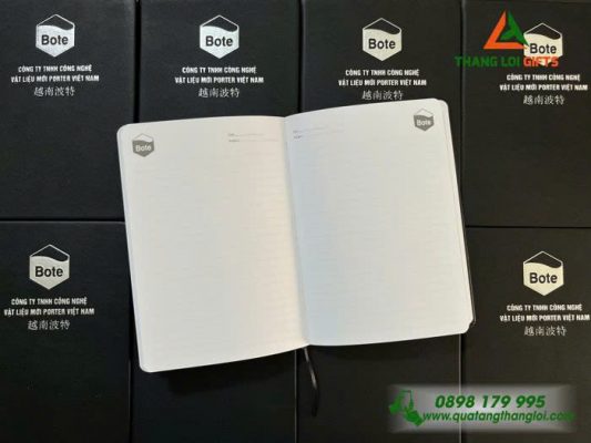 Sổ Tay Dán Gáy Màu Đen – Ép Kim Logo Doanh Nghiệp PORTER VIỆT NAM 