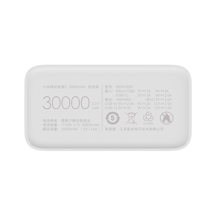 PB3018ZM-Pin Sạc Dự Phòng 30000mAh gen3 in logo Doanh nghiệp 