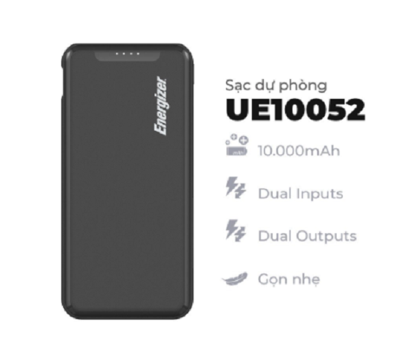 Pin Sac Du Phong Energizer 10.000mAh UE10052 in logo Doanh Nghiep