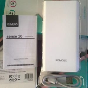 PRT 05 - Pin Sạc Dự Phòng Romoss 10.000mAh(màu trắng) SENSE 10 in logo