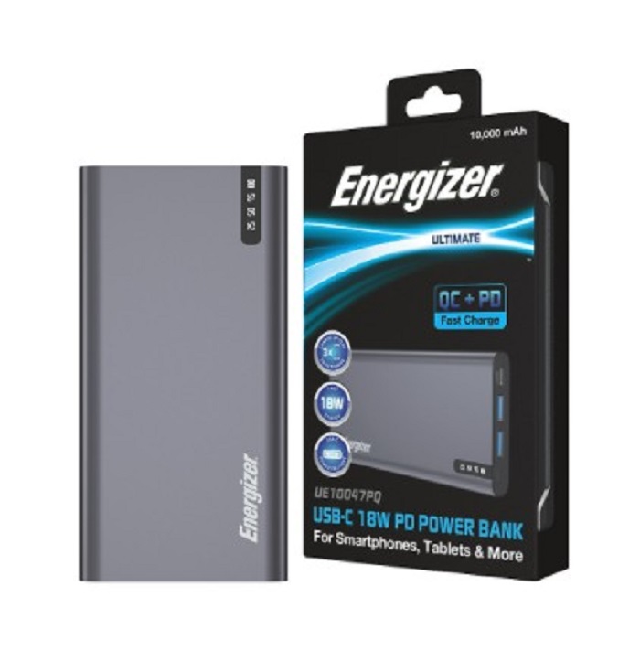 Pin Sac du phong Energizer 10.000mAh UE10047PQ (mau xam) in khac logo