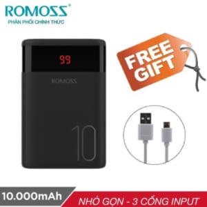 Pin Sạc Dự Phòng 10.000mAh Romoss Ares 10 LED 3 in logo theo yêu cầu