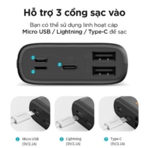 Pin Sạc Dự Phòng 10.000mAh Romoss Ares 10 LED 3 in logo theo yêu cầu