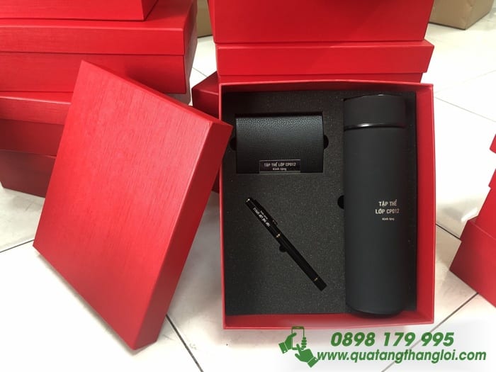 GST 31 – Bộ Quà Tặng - Giftset 4 món (Bút+ Bình Giữ Nhiệt+Hộp NameCard) in logo theo yêu cầu.