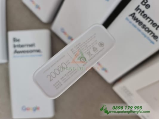 PXT 09 - Pin Sac Du Phong Xiaomi 20000mAh in logo GOOGLE lam qua tang 