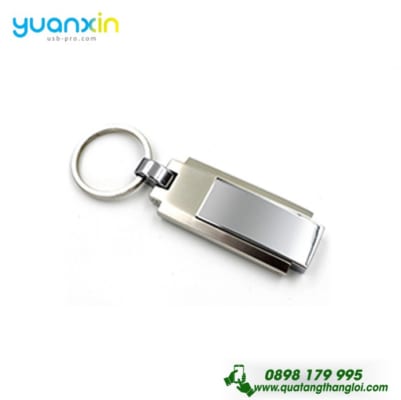 UKT 15 - USB kim loai xoay nap rut in khac logo quang cao thuong hieu