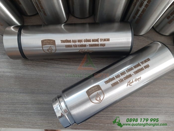 Bình Giữ Nhiệt Inox 304 in khắc logo Doanh Nghiệp Làm Quà Tặng Khách Hàng