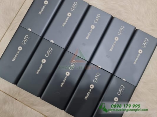 Pin sạc dự phòng Xiaomi Gen 3 10000mAh màu đen - In logo Westcon