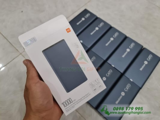 Pin sạc dự phòng Xiaomi Gen 3 10000mAh màu đen - In logo Westcon