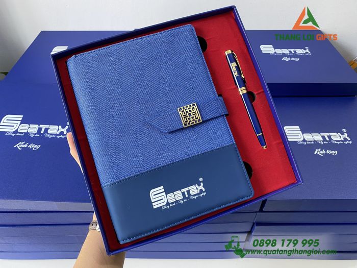 Bộ quà tặng Giftset Sổ tay & Bút - In logo doanh nghiệp SEATAX